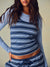 STRETCH COTTON ESSENTIAL STRIPE DOUBLE TAKE LONG SLEEVE - HAMMOCK