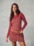 STRETCH COTTON ESSENTIAL STRIPE DOUBLE TAKE LONG SLEEVE - SWEET TEA