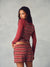 STRETCH COTTON ESSENTIAL STRIPE DOUBLE TAKE LONG SLEEVE - SWEET TEA