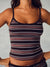 STRETCH COTTON ESSENTIAL STRIPE CAMI - DRIFTWOOD