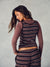 STRETCH COTTON ESSENTIAL STRIPE DOUBLE TAKE LONG SLEEVE - DRIFTWOOD