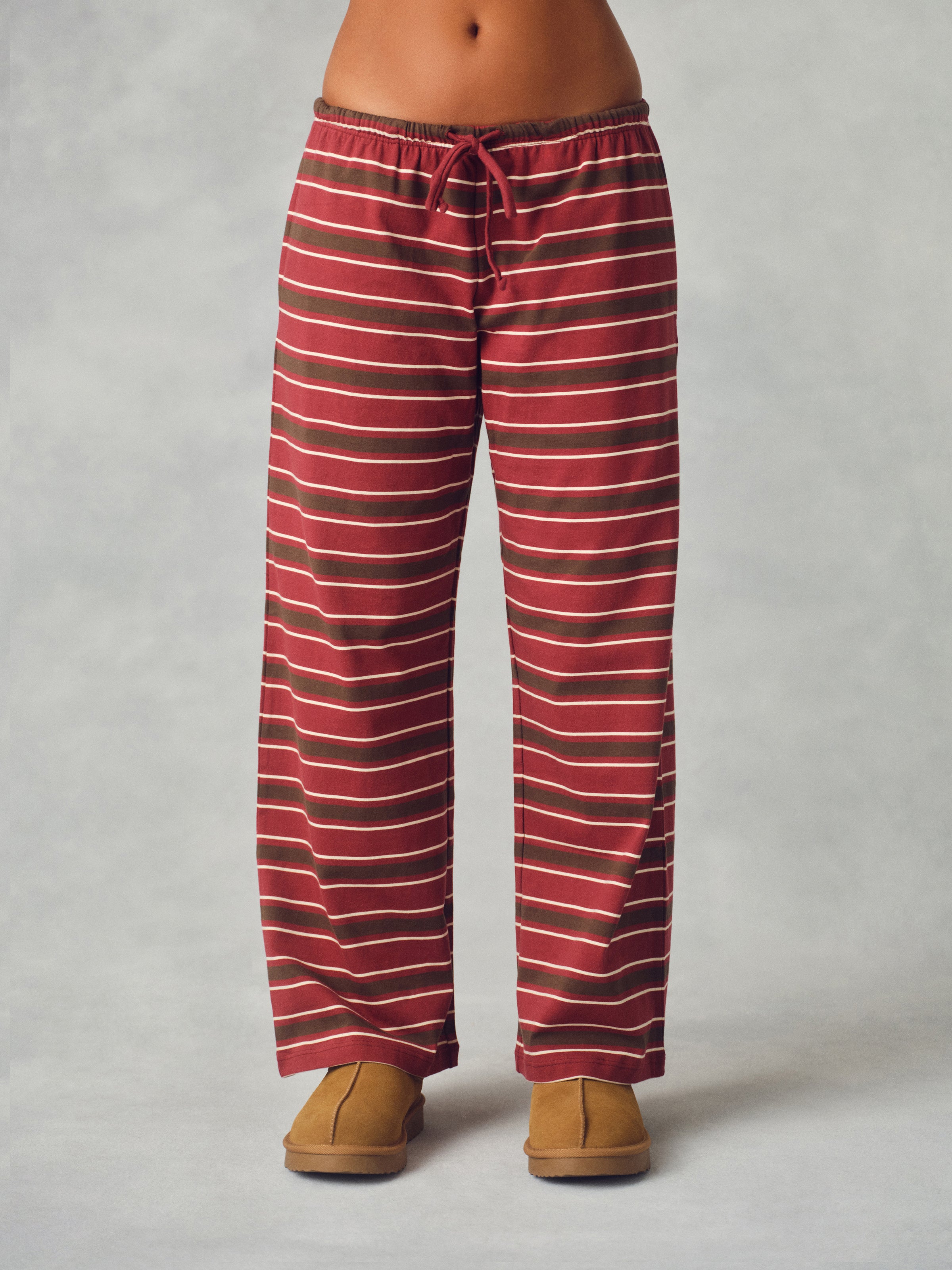 HEAVY COTTON EASY STRIPE PANTS - SWEET TEA