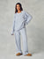 WAFFLE LOUNGE BOXY HENLEY - PALMETTO