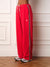 NYLON TRACK VARSITY PANTS - ROUGE(RED)