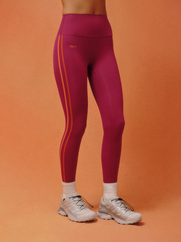 AERALINE™ BREATHE DUO STRIPE LEGGINGS - HEATWAVE