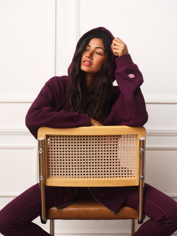 MIDWEIGHT SWEATS STAPLE UNIFORM OVERSIZED ZIP HOODIE - BERET(PURPLE)