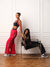 NYLON TRACK VARSITY PANTS - ROUGE(RED)