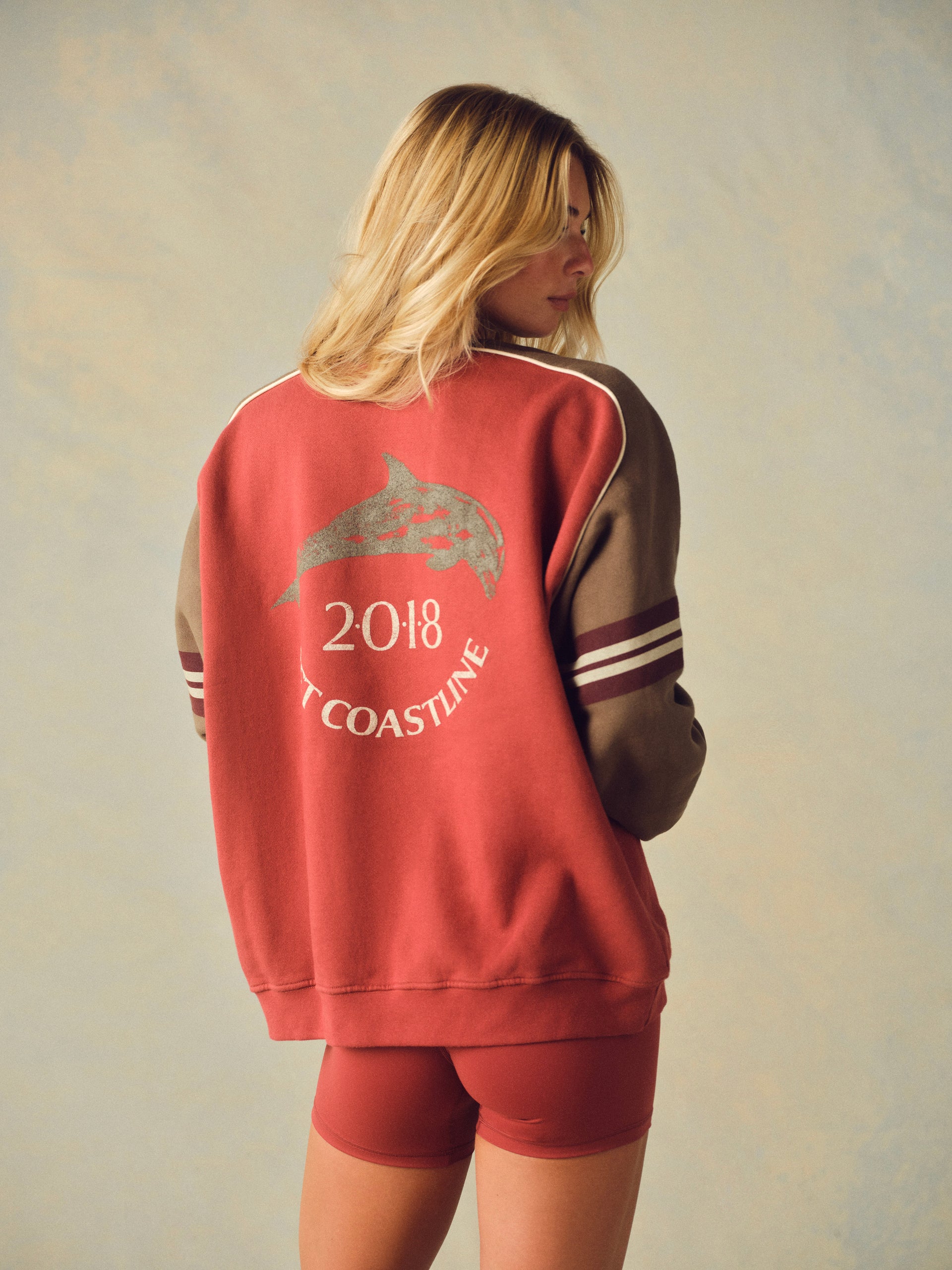MIDWEIGHT SWEATS STAPLE CONTRAST BAND CREWNECK - SWEET TEA