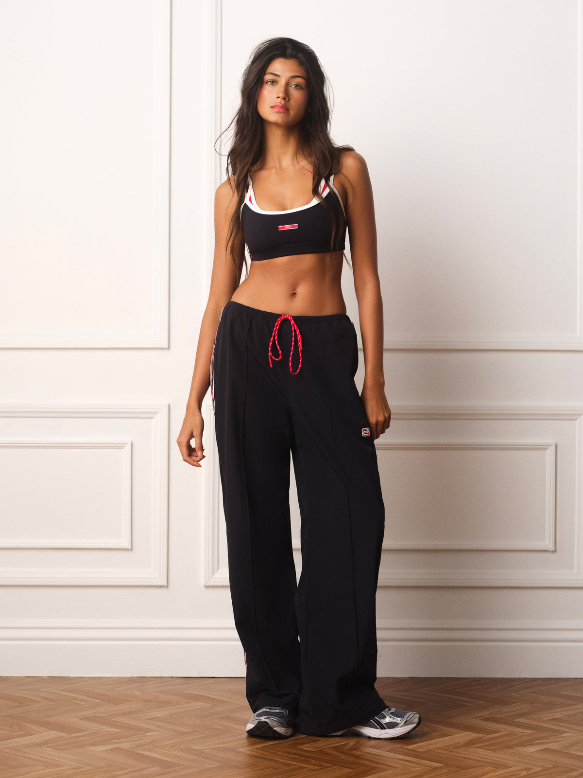 NYLON TRACK VARSITY PANTS - ROUGE(ONYX)