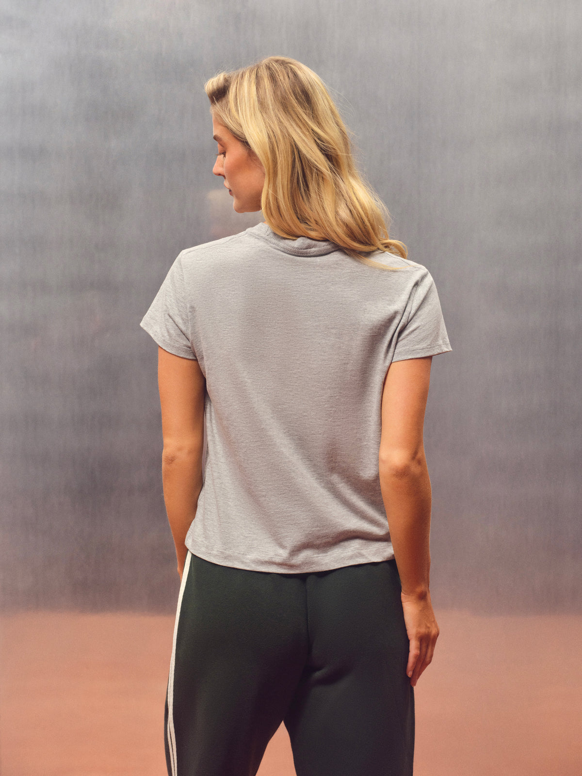 CLASSIC COTTON DAILY TENNIS CLASSIC TEE - FOG HEATHER GREY