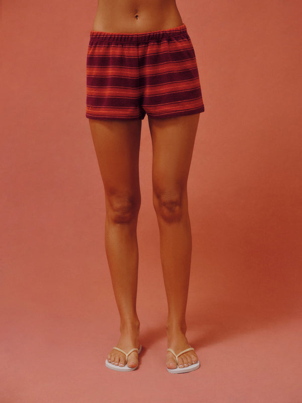 TOWEL TERRY TERRY STRIPE SHORTS - HEATWAVE