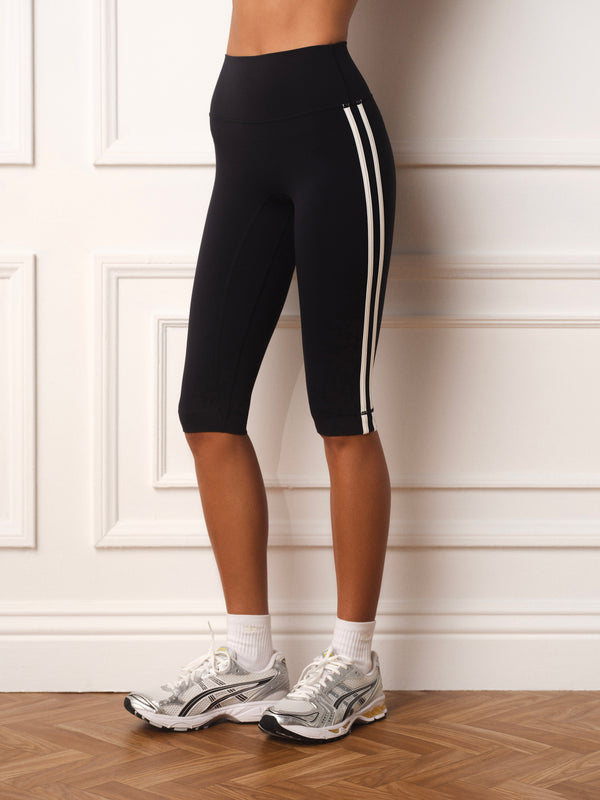 LUXFORM® LUX DUO STRIPE CAPRI LEGGINGS - ONYX