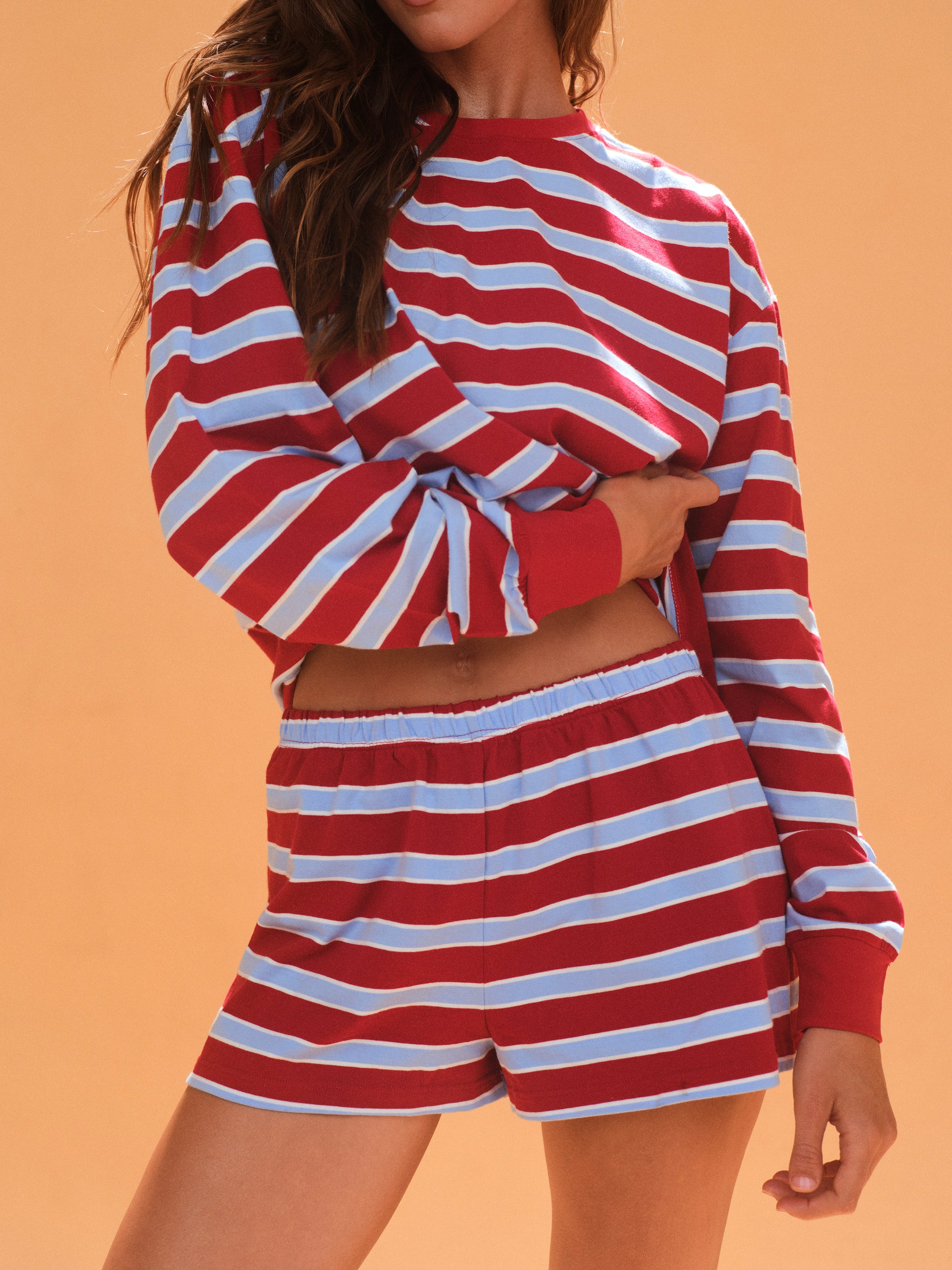 HEAVY COTTON EASY STRIPE SHORTS - VESPA