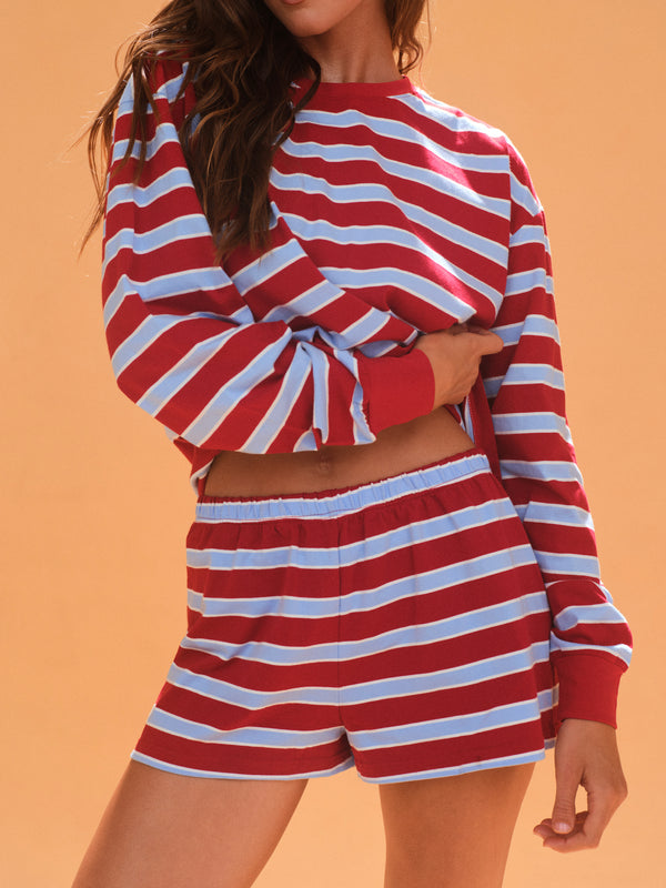 HEAVY COTTON EASY STRIPE SHORTS - VESPA