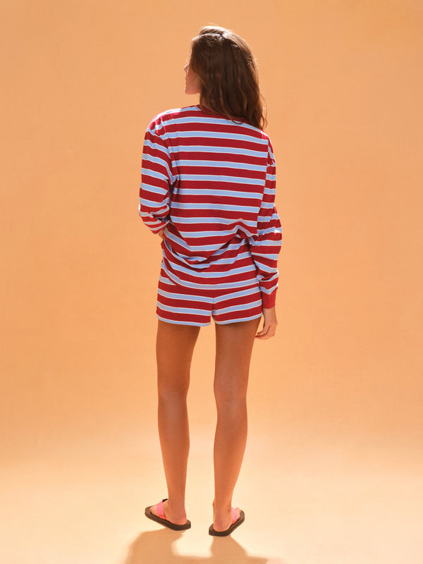 HEAVY COTTON EASY STRIPE SHORTS - VESPA