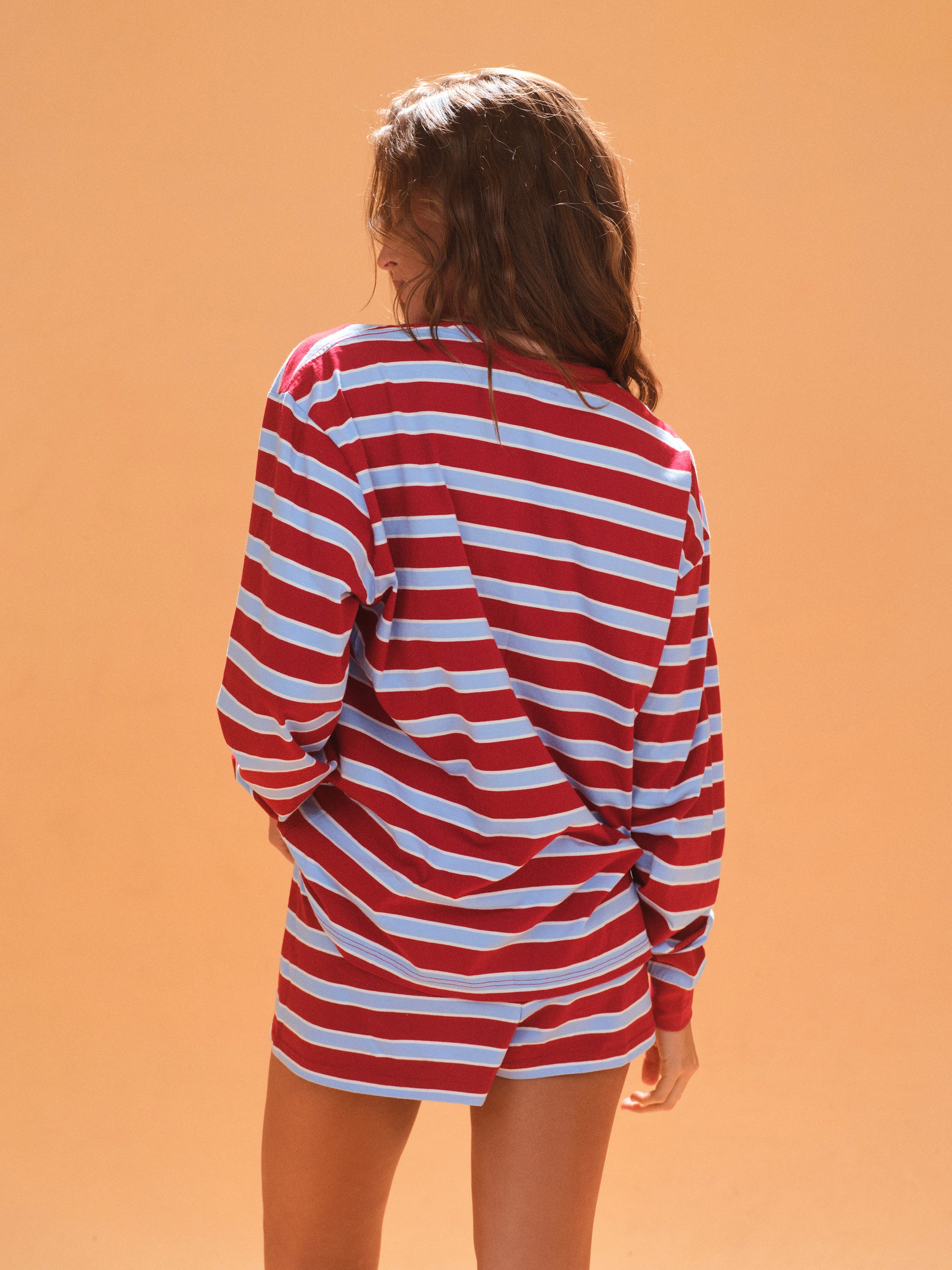 CLASSIC COTTON DAILY STRIPE CUFFED LONG SLEEVE - VESPA