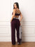 WAFFLE LOUNGE DUO STRIPE STRAIGHT LEG PANTS - BERET