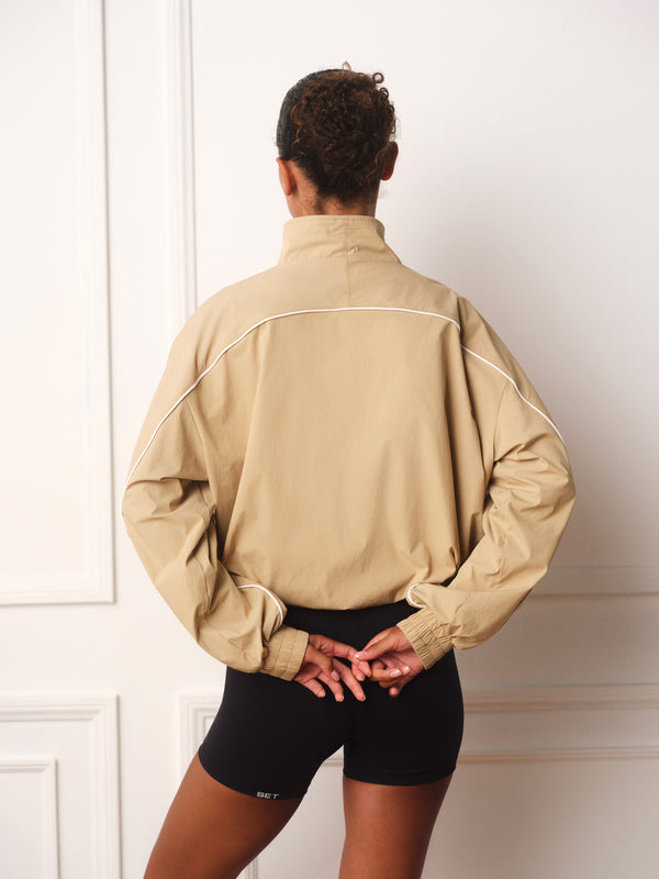 NYLON TRACK VARSITY ZIP UP - BRULEE