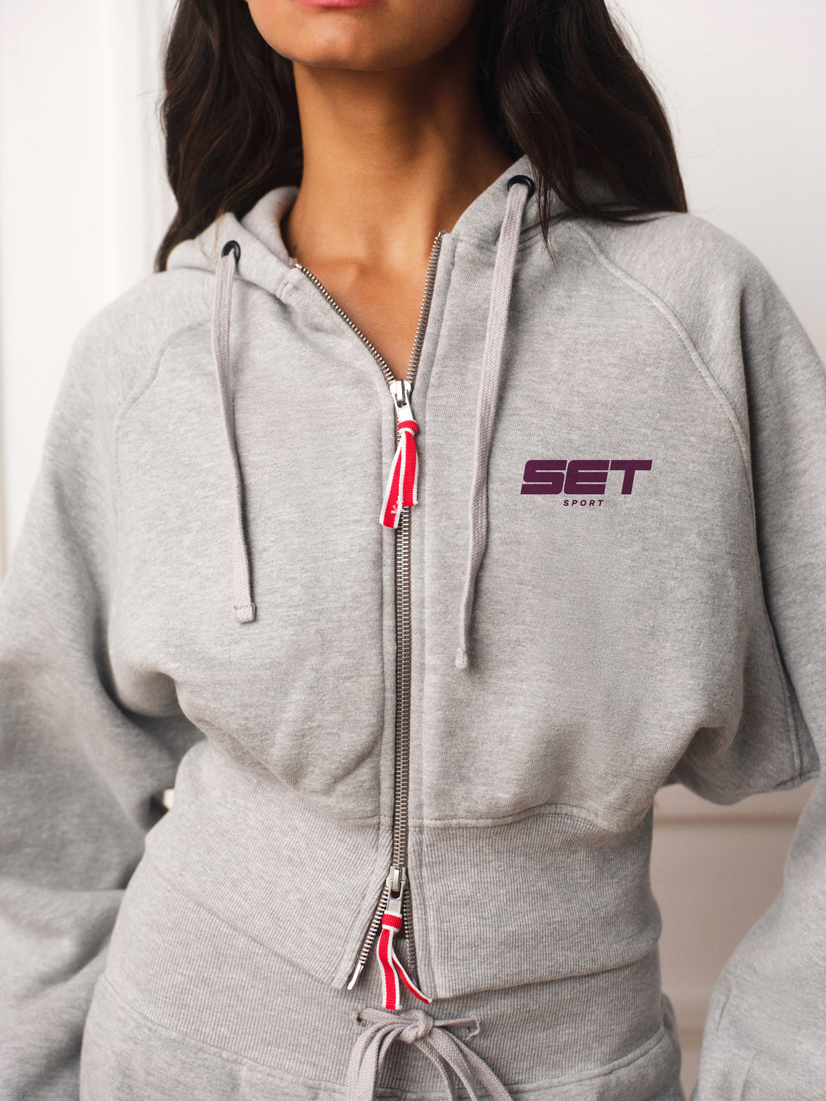 MIDWEIGHT SWEATS STAPLE UNIFORM CROPPED RAGLAN HOODIE - BERET(HEATHER GREY)