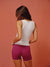 STRETCH COTTON ESSENTIAL SET SCOOP V TANK - WHITE/HEATWAVE
