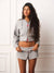 MIDWEIGHT SWEATS STAPLE WIDE BAND MINI SWEAT SHORTS - BERET(HEATHER GREY)