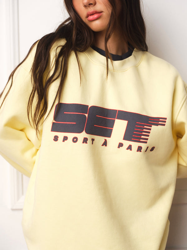 MIDWEIGHT SWEATS STAPLE SET UNIFORM LAYERED CREWNECK - METRO(YELLOW)
