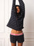STRIPE JERSEY STRIPE FOLDOVER SHORTS - TRIOMPHE
