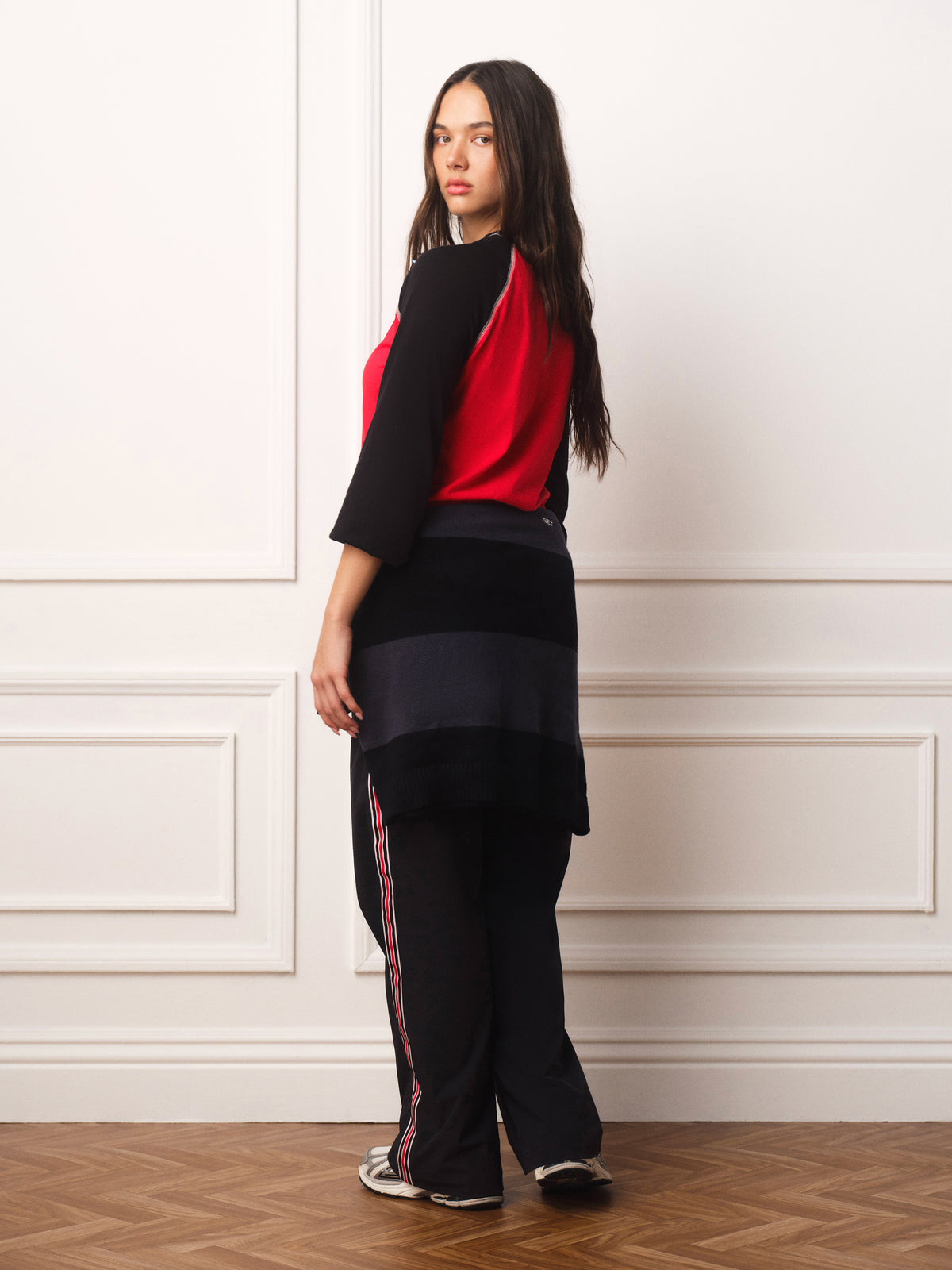 CLASSIC COTTON DAILY BASEBALL 3/4 LONG SLEEVE TEE - ROUGE