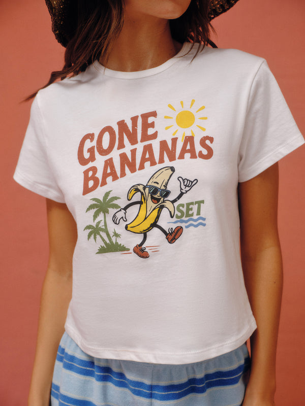 CLASSIC COTTON DAILY GONE BANANAS TEE - SOLEIL