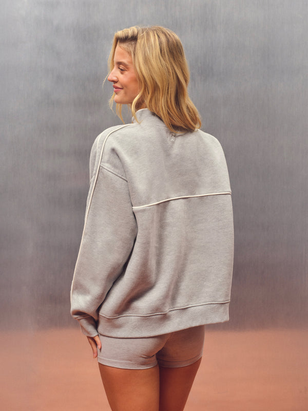 MIDWEIGHT SWEATS STAPLE DUO STRIPE QUARTER ZIP - RACQUET