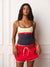 NYLON TRACK 90'S TIE SHORTS - ROUGE