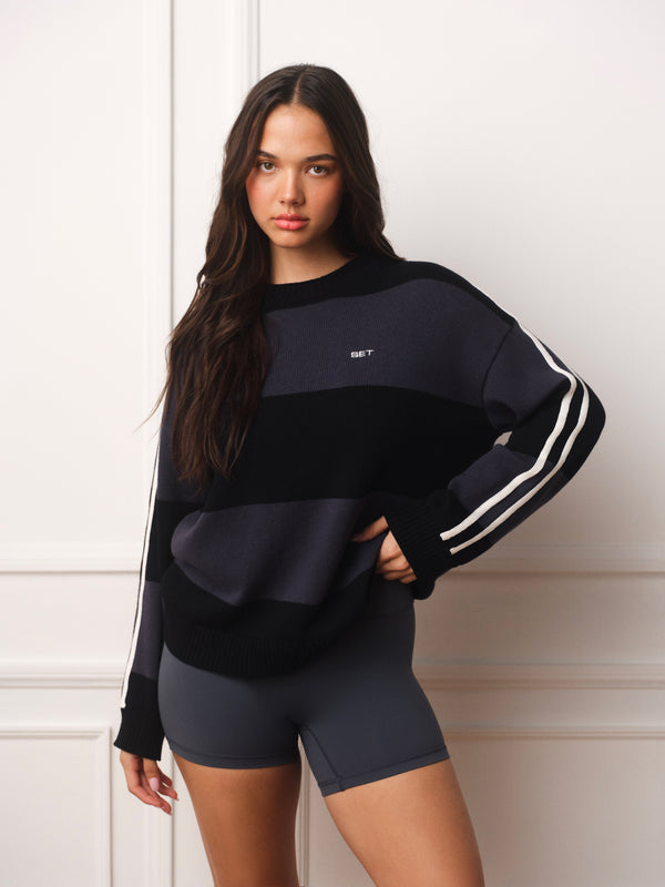 WEEKEND KNIT WEEKEND STRIPE CREWNECK SWEATER - TRIOMPHE
