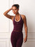 SPORTBODY® SPORTY DUO STRIPE HALTER TANK - BERET(PURPLE)