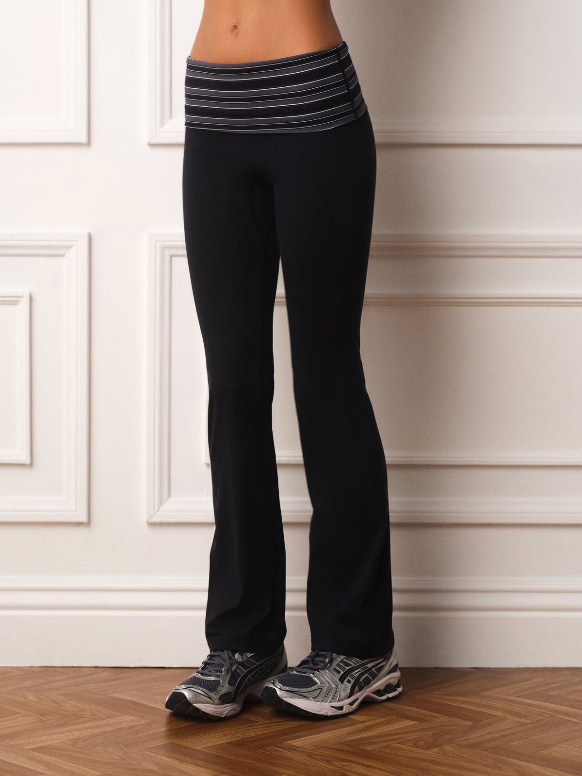 AERALINE™ BREATHE STRIPE FOLDOVER FLARE LEGGINGS - TRIOMPHE