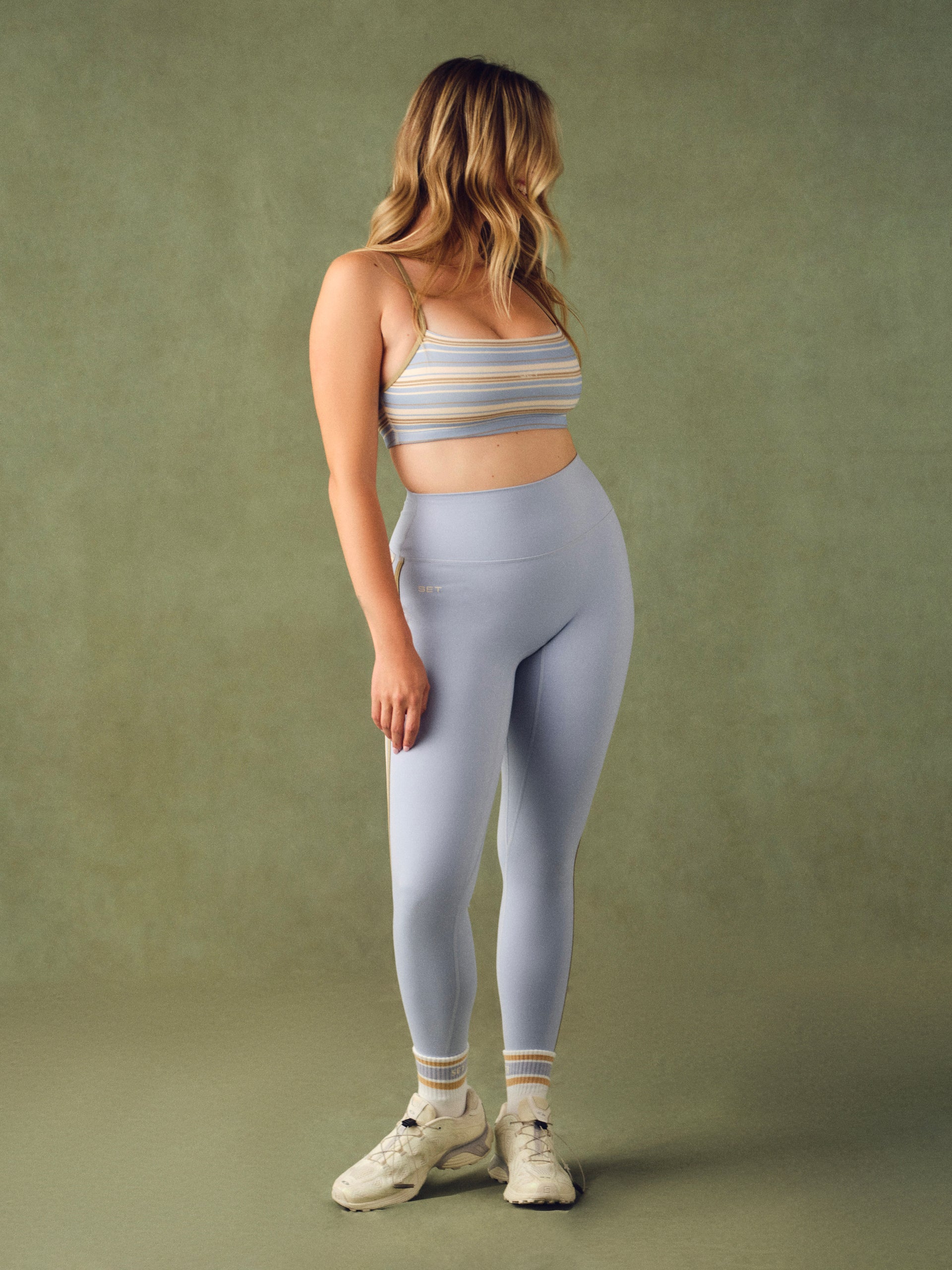 FORMCLOUD® CLOUD DUO STRIPE LEGGINGS - PALMETTO