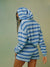 TOWEL TERRY TERRY STRIPE FUNNEL ZIP HOODIE - REEF