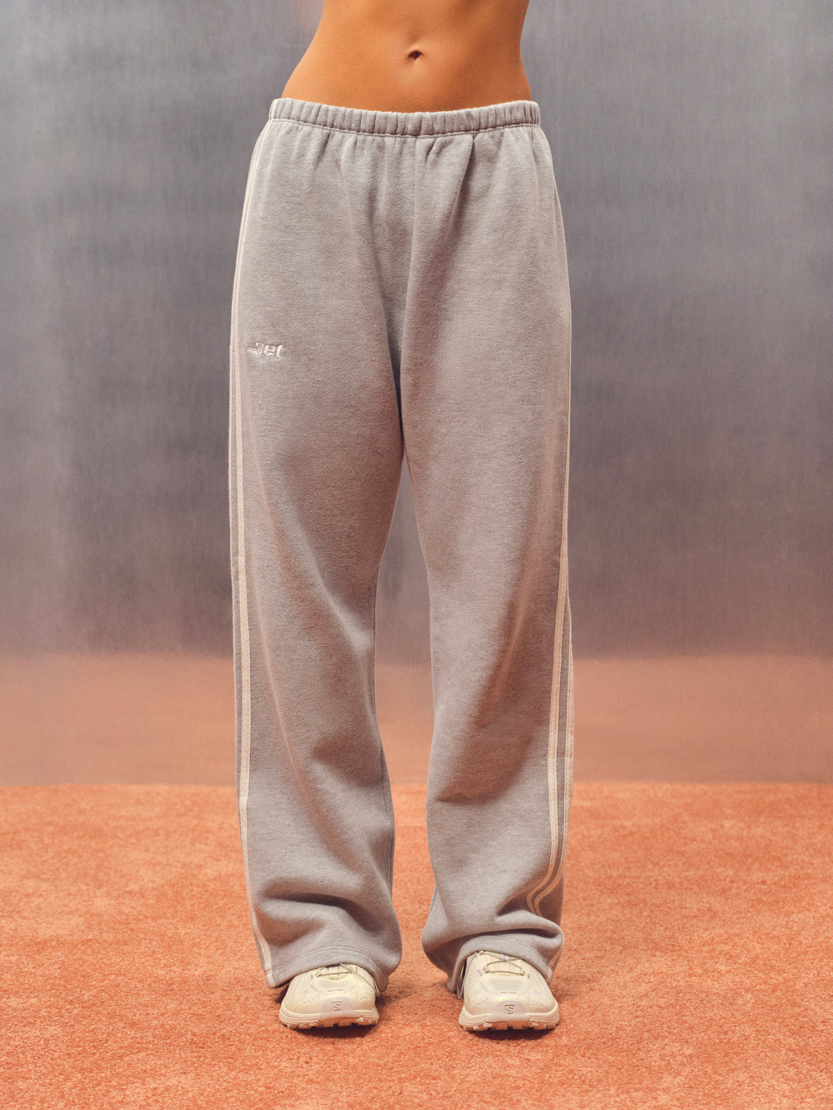 MIDWEIGHT SWEATS STAPLE DUO STRIPE STRAIGHT LEG SWEATPANTS - RACQUET