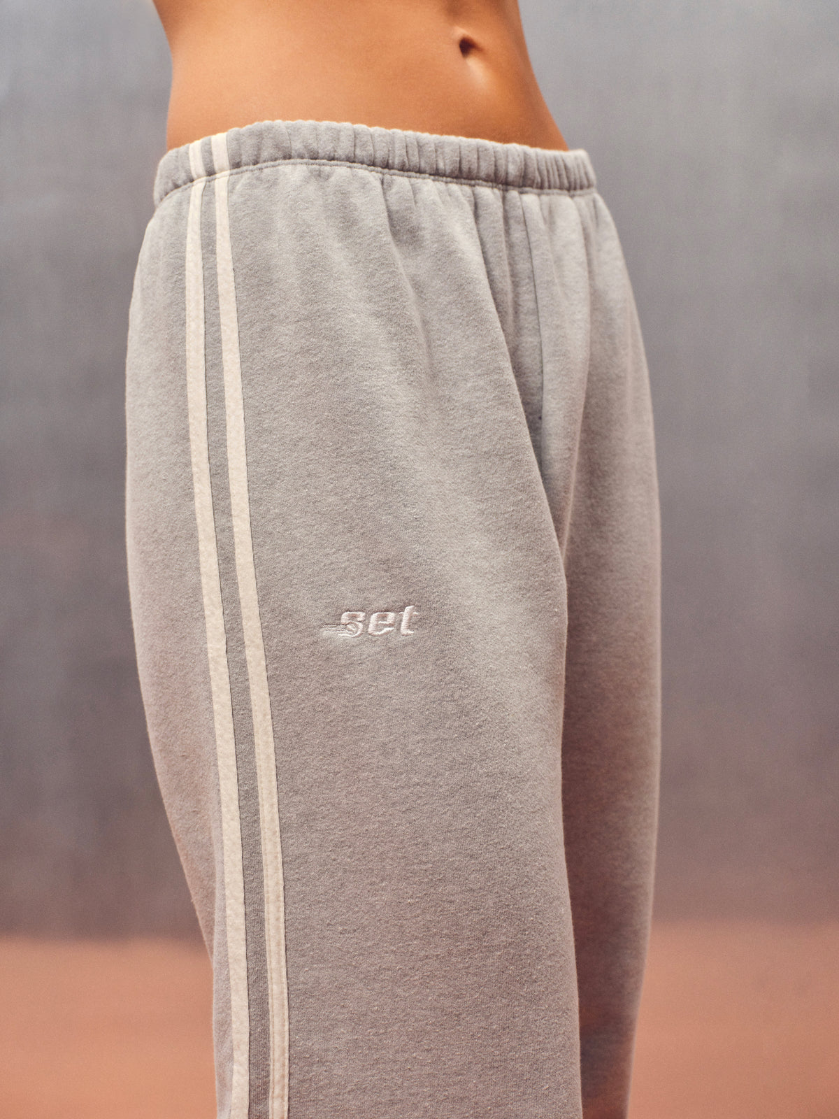 MIDWEIGHT SWEATS STAPLE DUO STRIPE STRAIGHT LEG SWEATPANTS - RACQUET