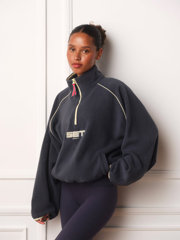 MICROFLEECE/NYLON UNIFORM RAGLAN QUARTER ZIP - METRO