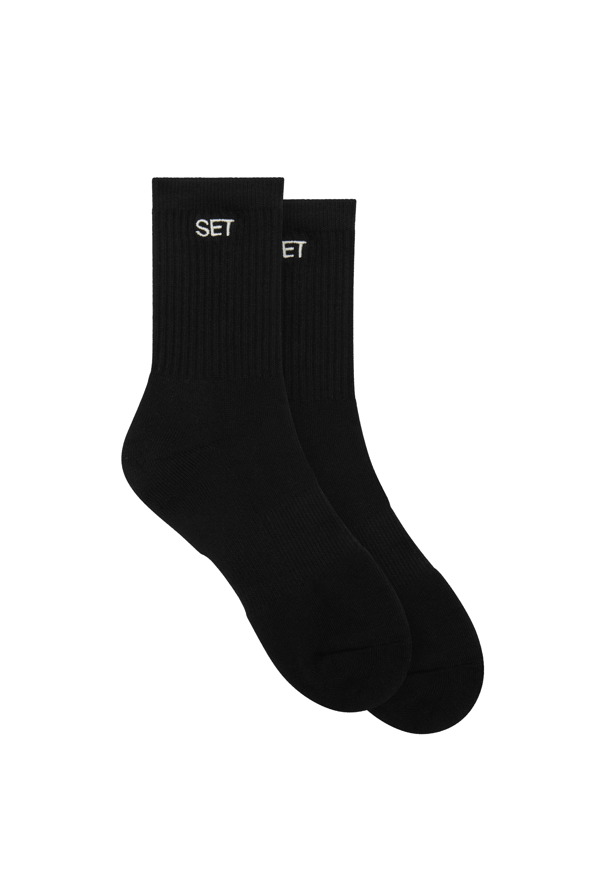 BLACK SET™ SOCKS WITH BLANC EMBROIDERY