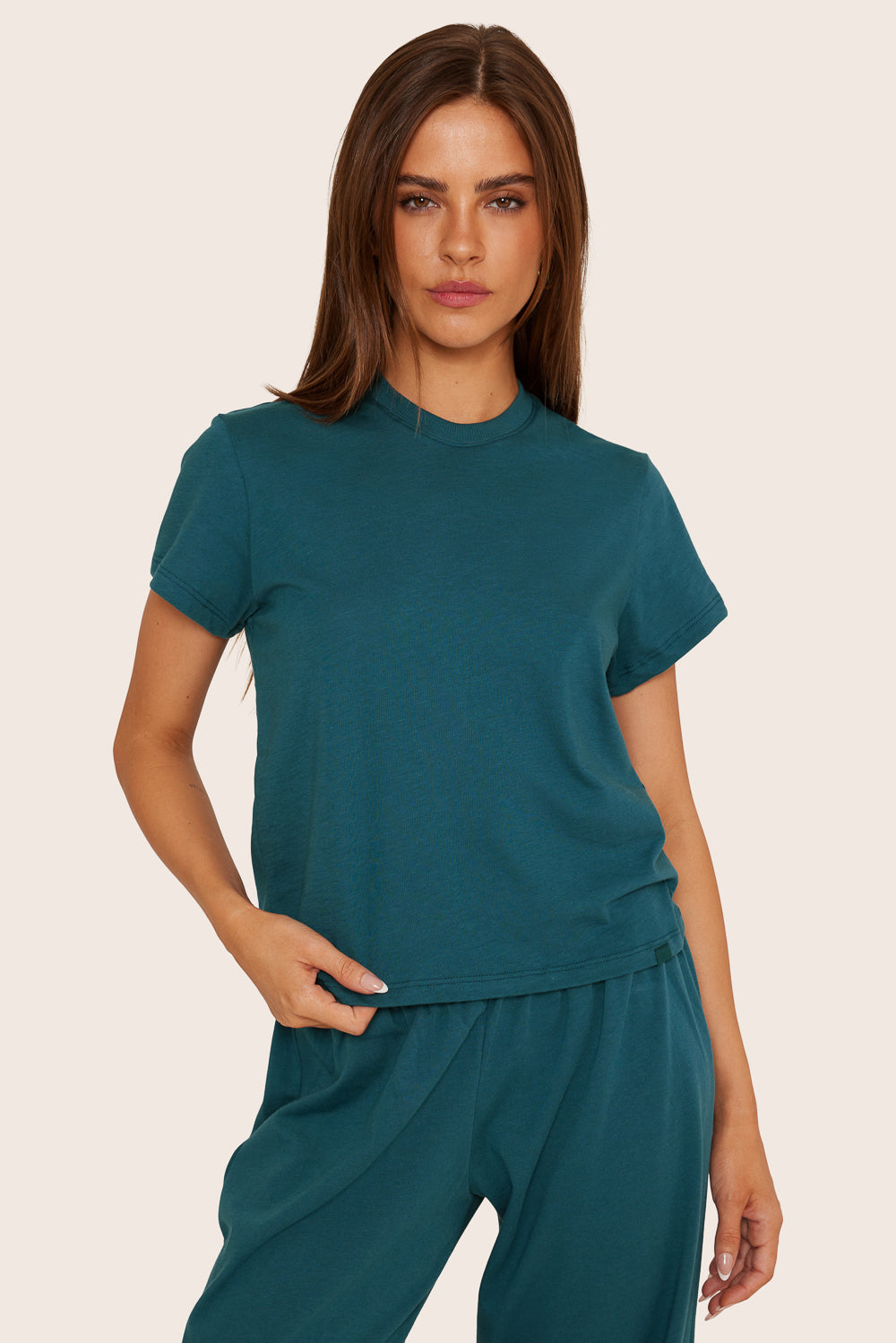 SET™ CLASSIC COTTON MID TEE IN AGAVE