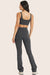 MODEL WEARS FORMCLOUD® STRAIGHT LEGGINGS IN PEPPER HEATHER GREY 