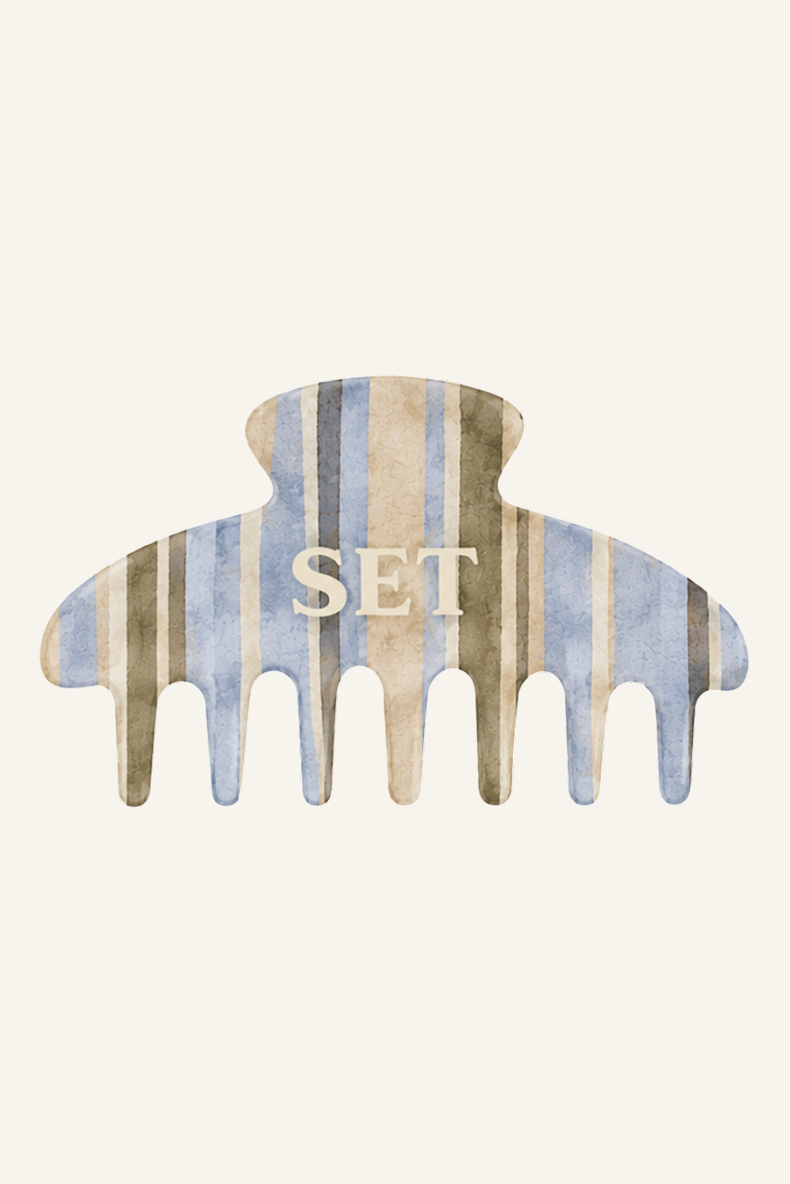 SET STRIPE CLAW CLIP - PALMETTO