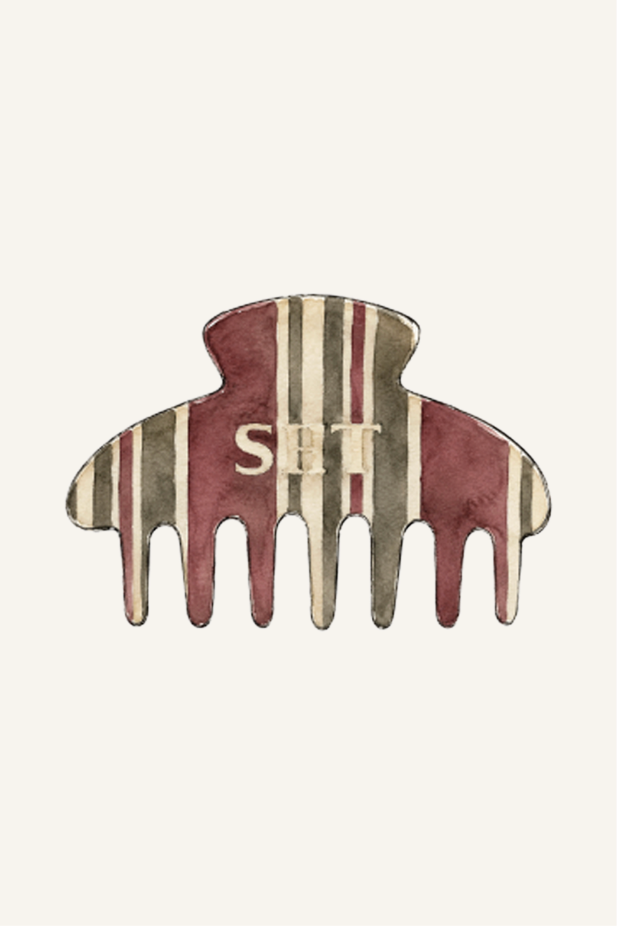 SET STRIPE CLAW CLIP - SWEET TEA