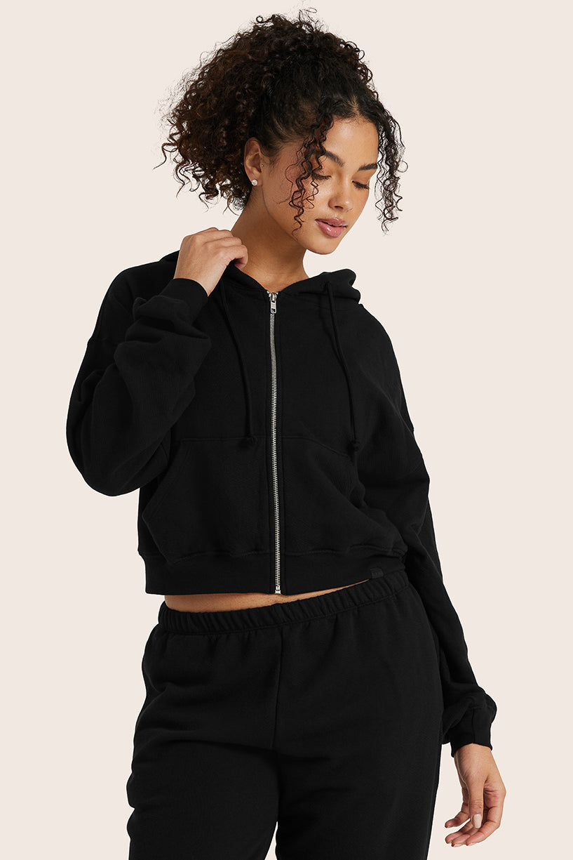 LIGHTWEIGHT SWEATS CLASSIC ZIP HOODIE - ONYX Featured Image