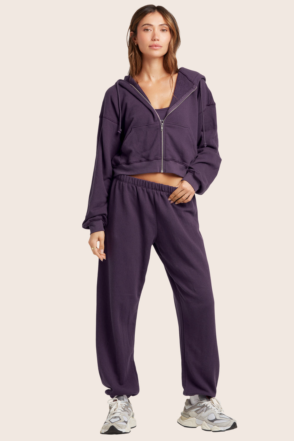 SET™ LIGHTWEIGHT SWEATS CLASSIC ZIP HOODIE IN PLUM