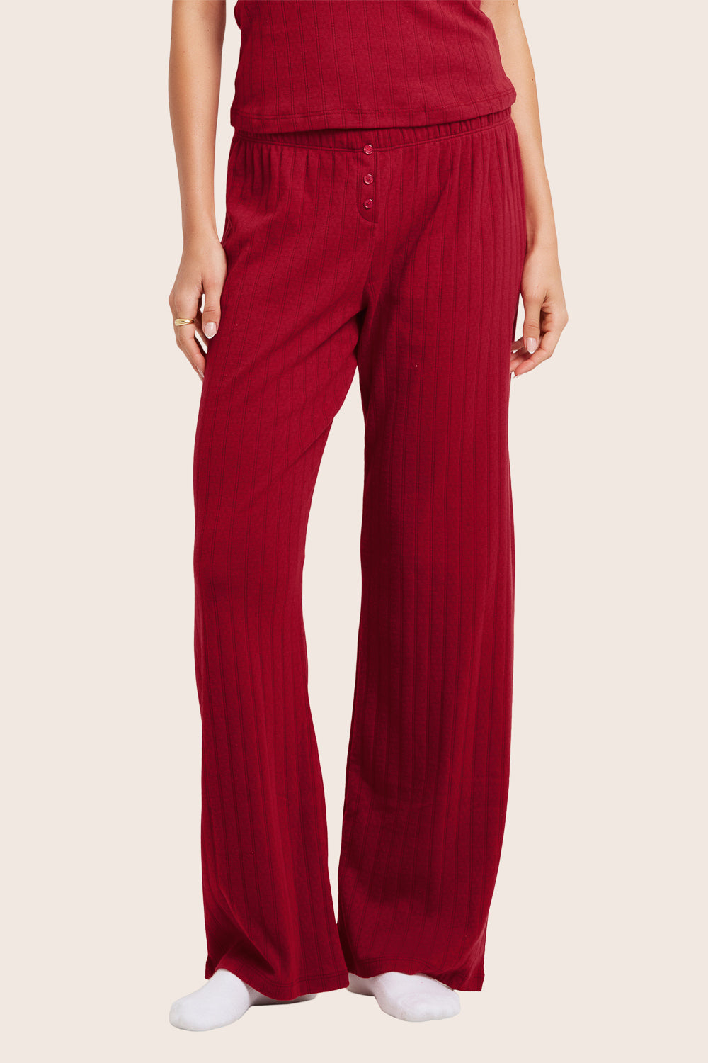 SET™ POINTELLE BUTTON PANTS IN LOVE