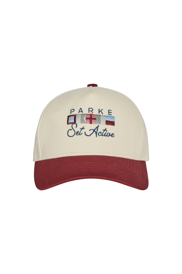 Cap with 'Parke' and 'Set Active' text on a white background