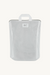 White mesh pouch with handle on a white background