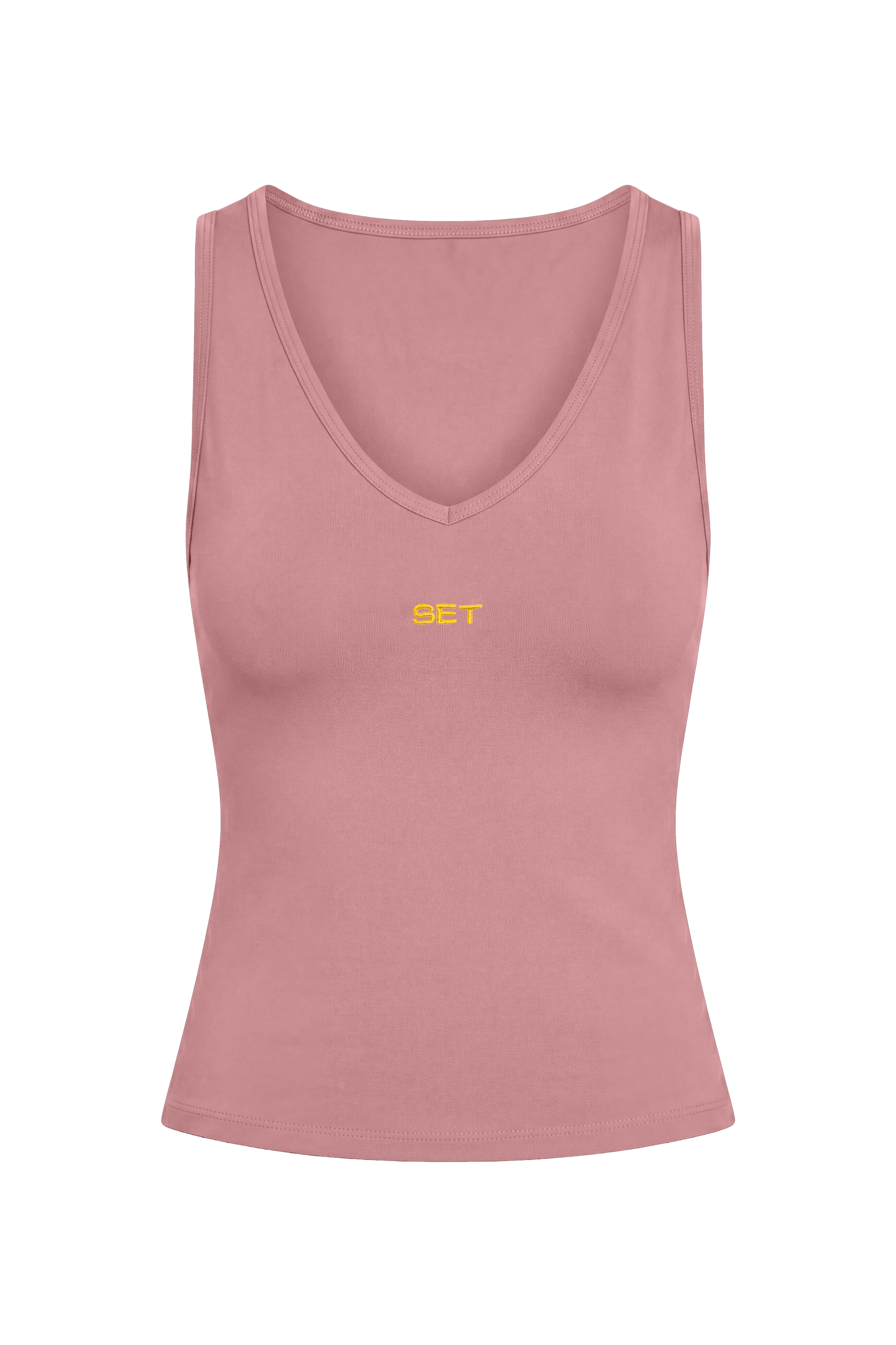 STRETCH COTTON ESSENTIAL SET SCOOP V TANK - SUNRISE